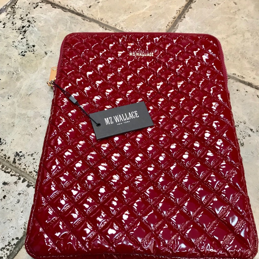 MZ Wallace Red Quilted Laptop Case